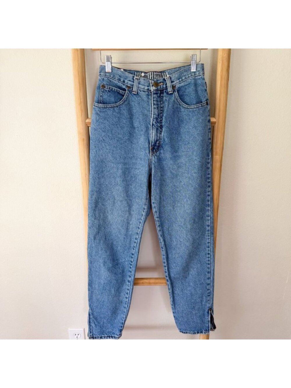 Vintage Forenza Mom Jeans Womens Size 2 High Rise Tapered Ankle Zip Denim